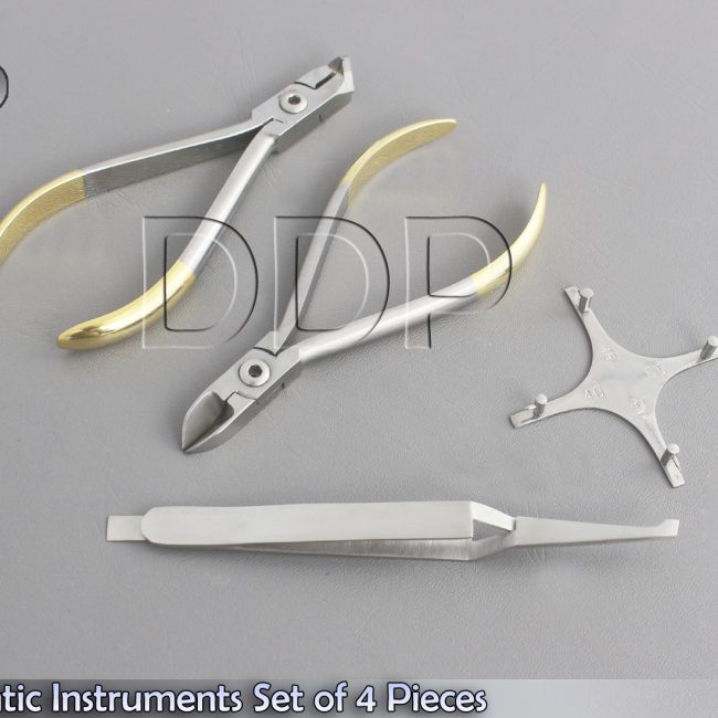Orthodontic Instruments Set of 4 Pieces - Stainless Steel DN-476