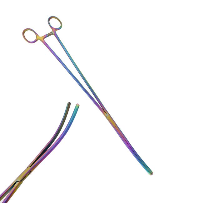 Pean Hemostat Locking Forceps 20" Curved Multi Color Surgical Inst DS-2465