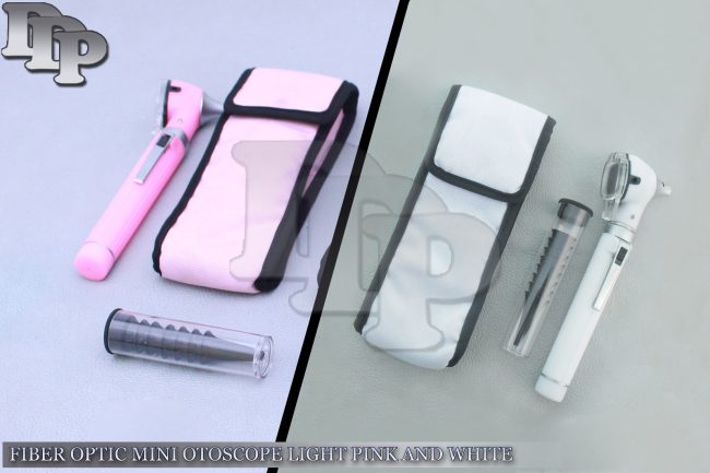 Pro Physician 2.5V Halogen Light FiberOptic Otoscope Diagnost Light Pink & White