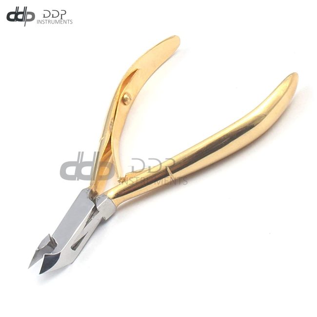 Professional Cuticle NIPPERS 4'' Acrylic Nail Clippers with Gold Handle