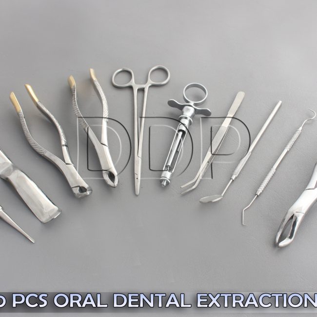 SET OF 10 PCS ORAL DENTAL EXTRACTION KIT+EXTRACTING FORCEPS #150+151+10H, EX-340