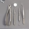 SET OF 4 PCS ORAL DENTAL SURGERY EXTRACTION KIT WITH EXTRACTING FORCEPS #163