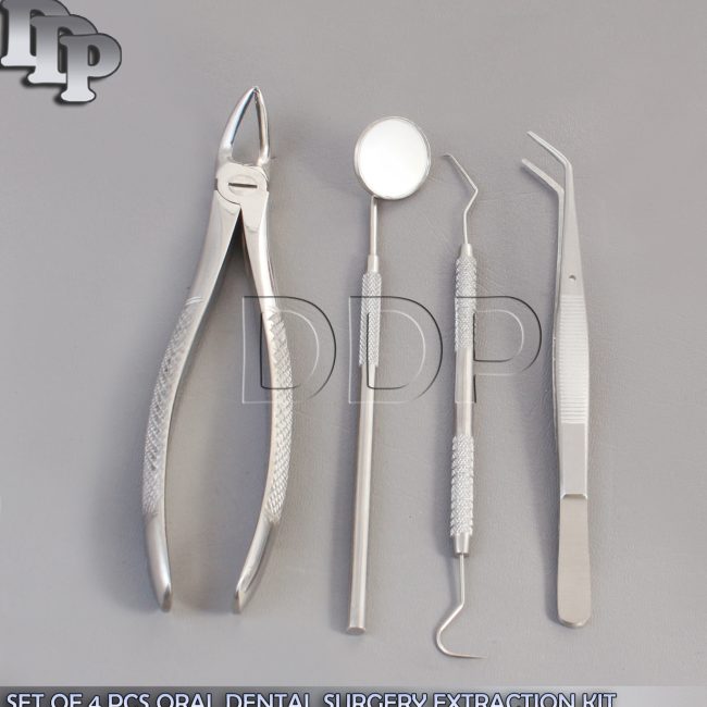 SET OF 4 PCS ORAL DENTAL SURGERY EXTRACTION KIT WITH EXTRACTING FORCEPS #31
