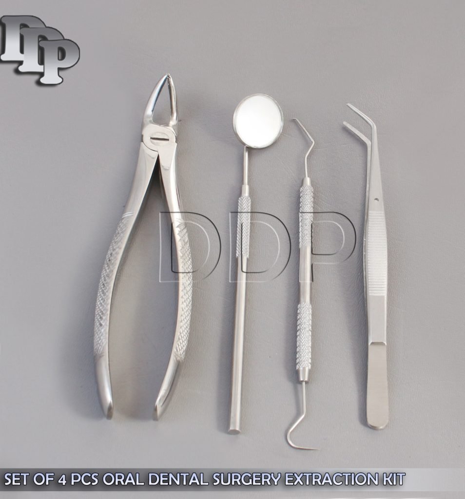 SET OF 4 PCS ORAL DENTAL SURGERY EXTRACTION KIT WITH EXTRACTING FORCEPS #31