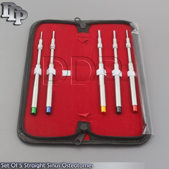 SET OF 5 O.R GRADE STRAIGHT SINUS OSTEOTOMES DENTAL IMPLANT SET KIT