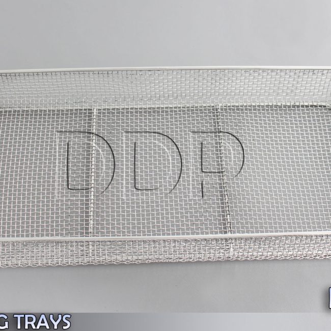 STERILIZING TRAYS Micro Tray Drop Handle 21'' x 10" x 3" Mesh Box DN-322
