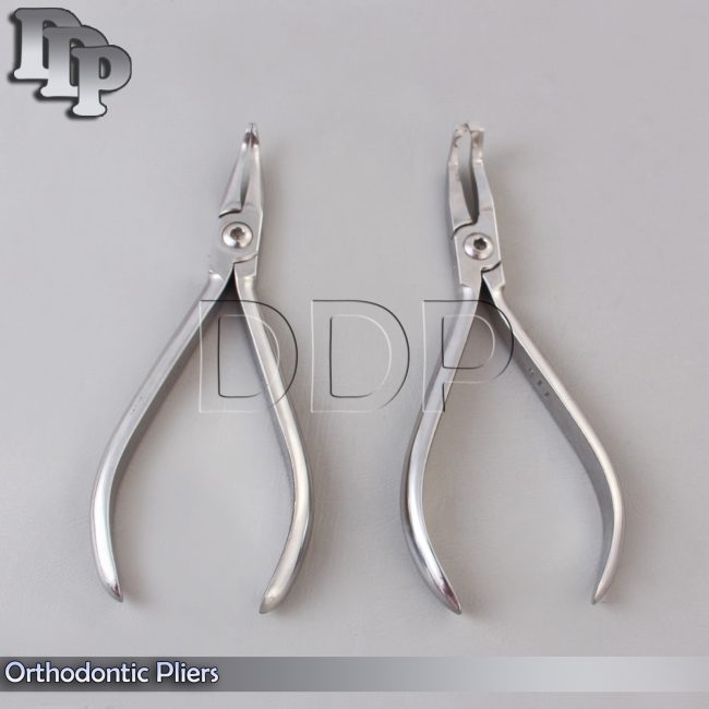 Set of 2 Bracket Remover Plier Angled & How Plier Curved Orthodontic Set