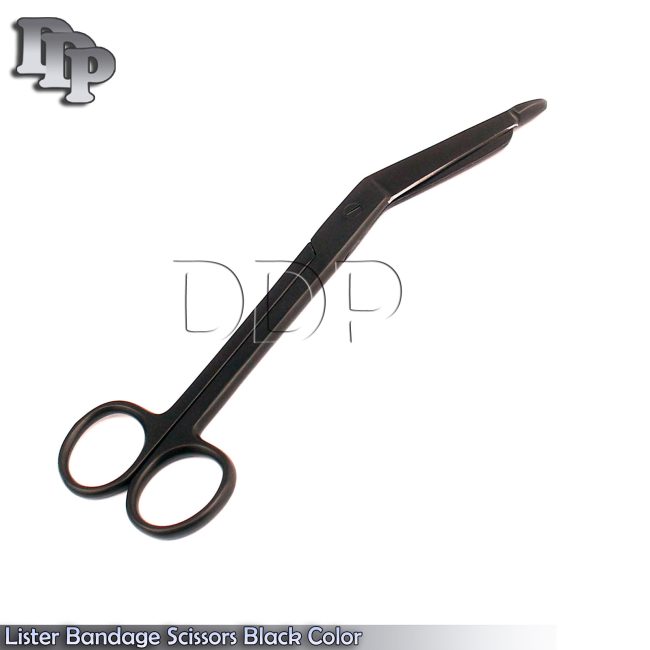 Tactical Black Lister Bandage Scissor 5.5" Full Black - Ideal For Emt And Nurse