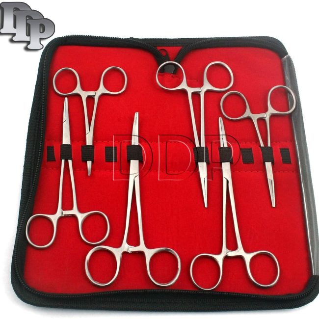 Ultimate Hemostat Set, 6 Piece Includes Tactical Pouch Ideal For Hobby DS-1352