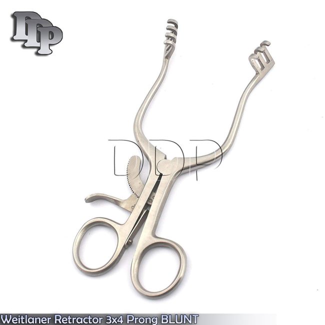 Weitlaner Retractor 8" BLUNT 3x4 Prong Surgical ENT Veterinary Instruments